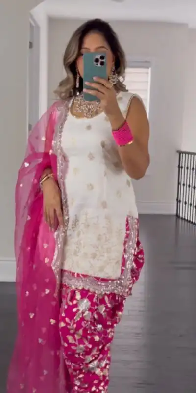 SSR 452 White Color Georgette Embroidery Sequence Salwar Suit Wedding, Party, Festive, Events Expected Delivery 4-6 Working Days @ 1999/- | Jump Suits, Salwar suit, Designer Suits, Casual Suits, Creative suits, Palazzo Suits, Party Wear Suits, Patiala Suits, Straight Suits