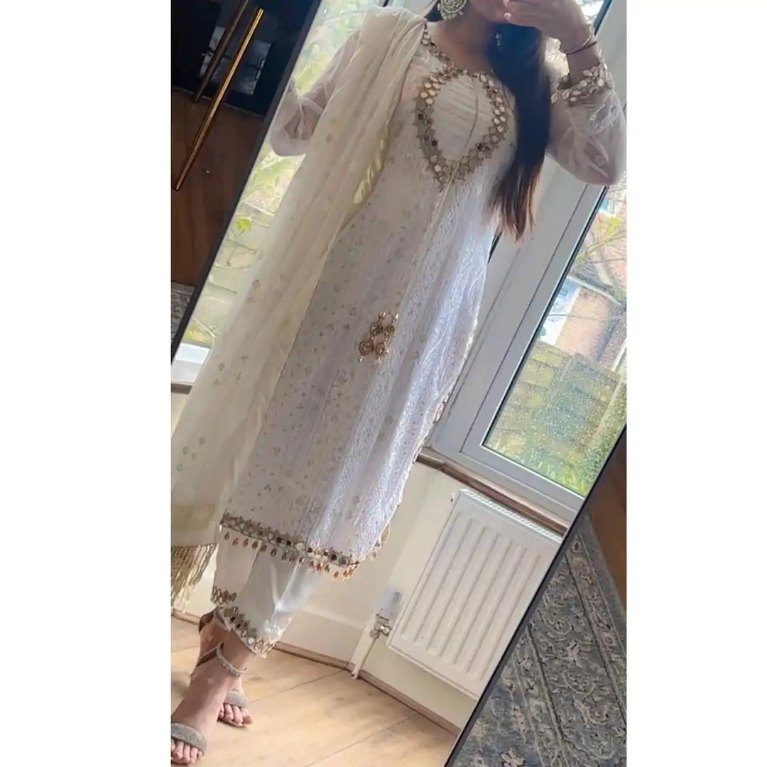 LG 1839 White color Georgette Sequence Embroidery Salwar Suit Casual, Wedding, Party, Festive, Events . Expected Delivery  4-6 Working Days @2149/- | Salwar suit, Designer Suits, Casual Suits, Creative suits, Palazzo Suits, Party Wear Suits, Patiala Suits, Straight Suits