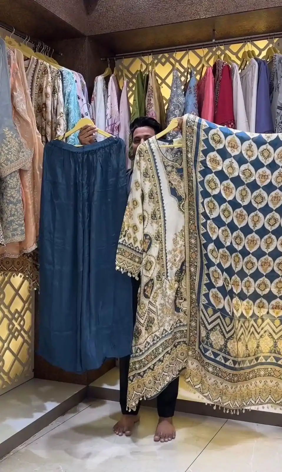 AD 166 Blue Color Chinon Silk Digital Printed Work Sharara Suit Casual, Wedding, Party, Festive, Events Etc. Expected Delivery 4-6 Working Days @1949/- | Jump Suits, Salwar suit, Designer Suits, Casual Suits, Creative suits, Palazzo Suits, Party Wear Suits, Patiala Suits, Straight Suits