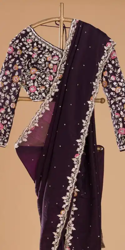 BT 1237 Purple Color Pure Soft Jimmy Choo Silk Embroidery Saree Casual, Party Wear, Traditional Wear, Wedding Wear, Events Etc.@2099/- | Sarees, Bollywood Sarees, Creative Sarees, Designer Sarees, Ethnic Saree, Modern Digital sarees, Party Wear Sarees