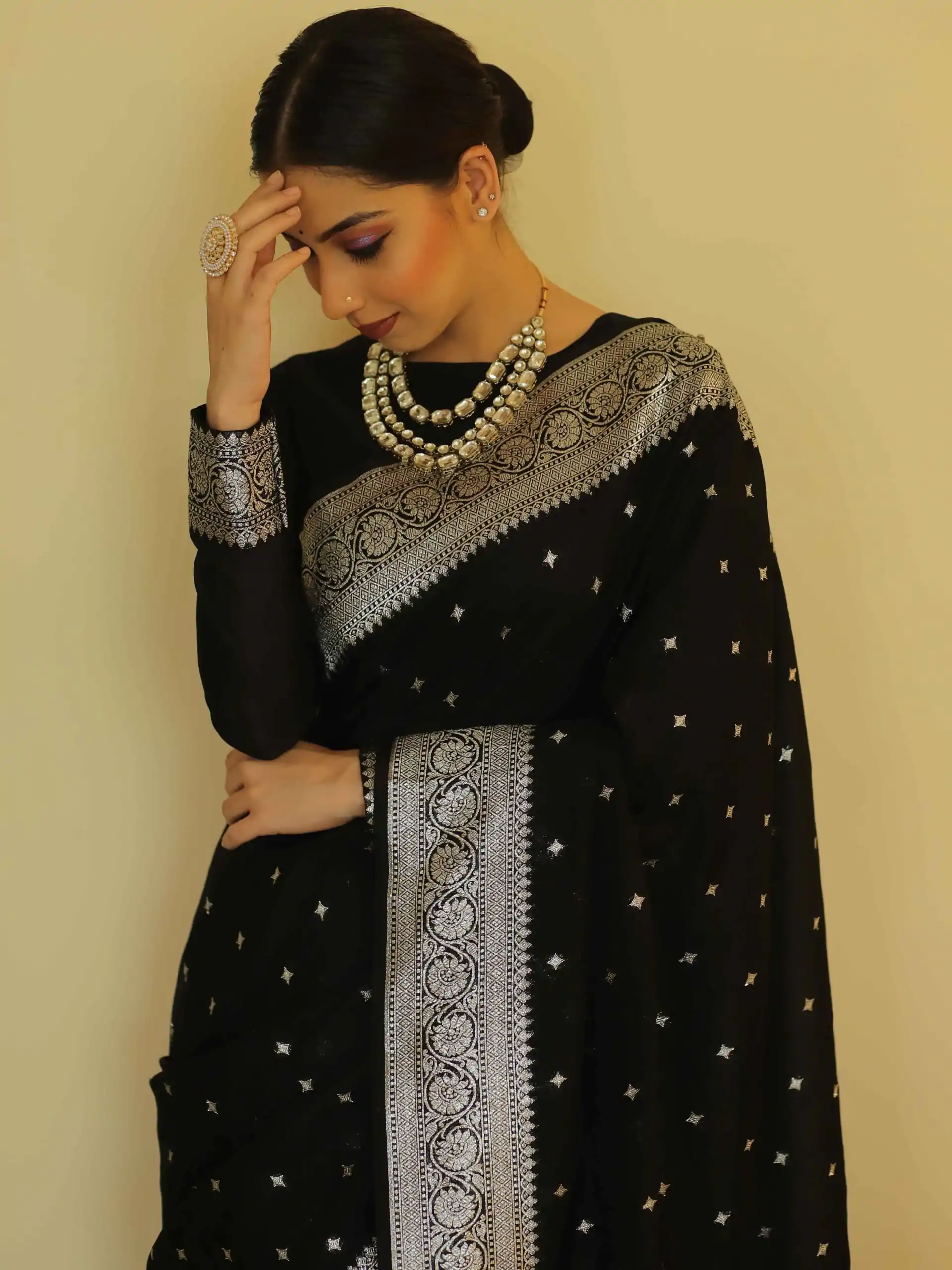 DDF Silver Black 4 Color Banarasi Soft Silk Ordinary Design Saree Casual, Party Wear, Events, Festivals Wear Etc. Expected Delivery 4-6 Working Days 1399/- | Sarees, Bollywood Sarees, Creative Sarees, Designer Sarees, Embroidered Sarees, Ethnic Saree, Modern Digital sarees, Party Wear Sarees