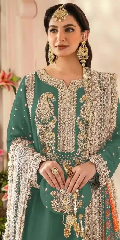 FC MARIA-A 1074 Green Color Georgette Embroidery Work Salwar Suit Wedding, Party, Festive events, Expected Delivery  4-6 Working Days @2149 | Salwar suit, Designer Suits, Casual Suits, Creative suits, Palazzo Suits, Party Wear Suits, Patiala Suits, Straight Suits