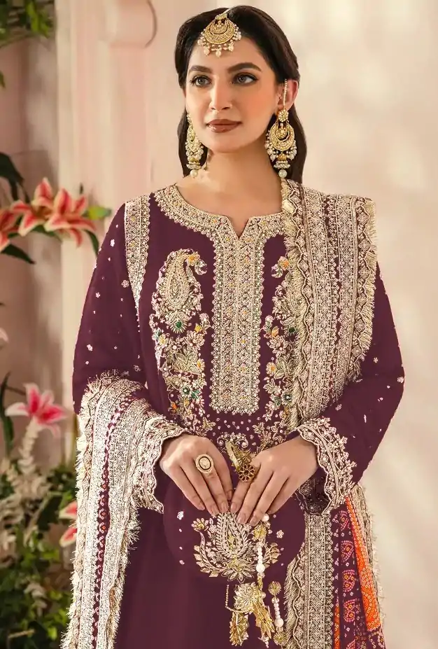 FC MARIA-A 1074 Wine Color Georgette Embroidery Work Salwar Suit Wedding, Party, Festive events, Expected Delivery  4-6 Working Days @2149 | Salwar suit, Designer Suits, Casual Suits, Creative suits, Palazzo Suits, Party Wear Suits, Patiala Suits, Straight Suits