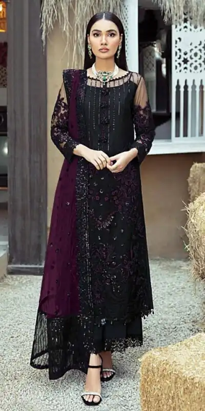 FC MARIA.A 1100 Black & Purple Color Georgette Embroidery Work Salwar Suit Wedding, Party, Festive events, Expected Delivery  4-6 Working Days @2049 | Salwar suit, Designer Suits, Casual Suits, Creative suits, Palazzo Suits, Party Wear Suits, Patiala Suits, Straight Suits
