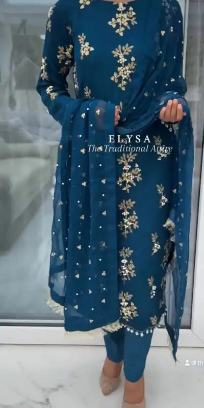 VLM 209 Blue Color Georgette Embroidery Sequence Salwar Suit Wedding, Party, Festive, Events Expected Delivery 4-6 Working Days @ 1999/- Only | Salwar suit, Designer Suits, Casual Suits, Creative suits, Party Wear Suits, Straight Suits