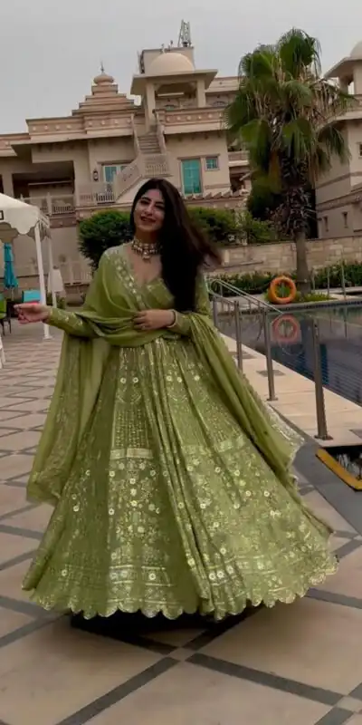 VLM 207 Green Color Georgette Embroidery Sequence Salwar Suit Wedding, Party, Festive, Events Expected Delivery 4-6 Working Days @ 2449/- Only | Salwar suit, Designer Suits, Casual Suits, Creative suits, Party Wear Suits, Straight Suits