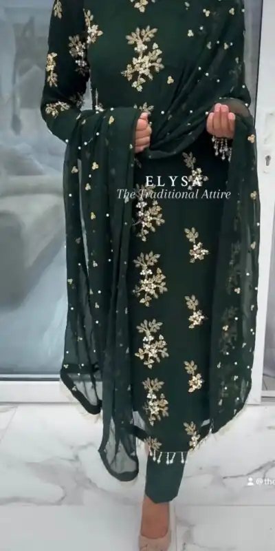 VLM 209 Green Color Georgette Embroidery Sequence Salwar Suit Wedding, Party, Festive, Events Expected Delivery 4-6 Working Days @ 1999/- Only | Salwar suit, Designer Suits, Casual Suits, Creative suits, Party Wear Suits, Straight Suits