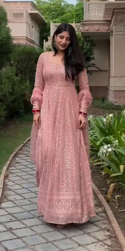 VLM 207 Pink Color Georgette Embroidery Sequence Salwar Suit Wedding, Party, Festive, Events Expected Delivery 4-6 Working Days @ 2449/- Only | Salwar suit, Designer Suits, Casual Suits, Creative suits, Party Wear Suits, Straight Suits