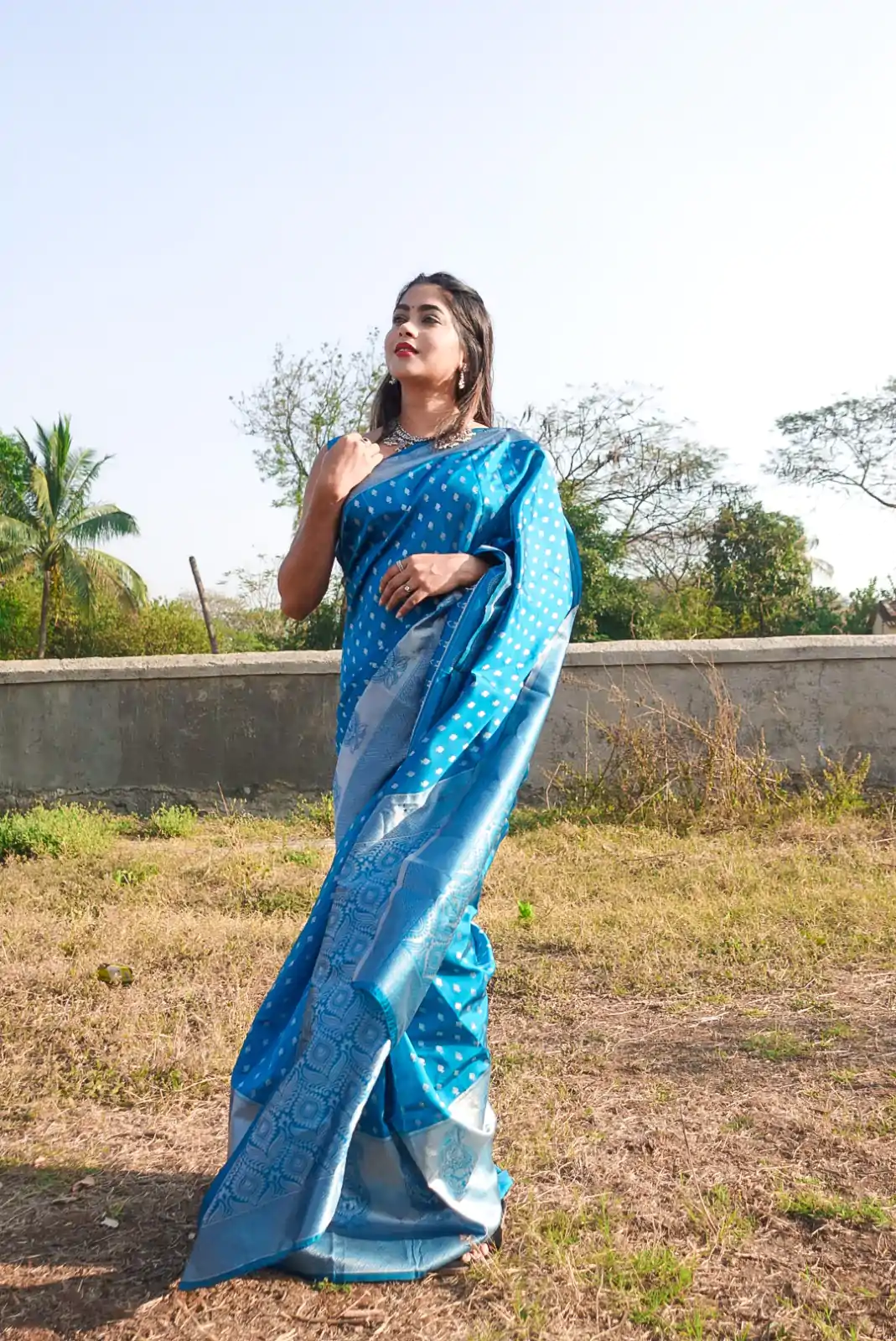 DDF 1009 Sky Blue Color Soft Lichi Silk Ordinary Design Rich Pallu Saree Casual, Party Wear, Events, Festivals Etc. Expected Delivery 4-6 Working Days 1349/ | Sarees, Bollywood Sarees, Creative Sarees, Designer Sarees, Embroidered Sarees, Ethnic Saree, Modern Digital sarees, Party Wear Sarees