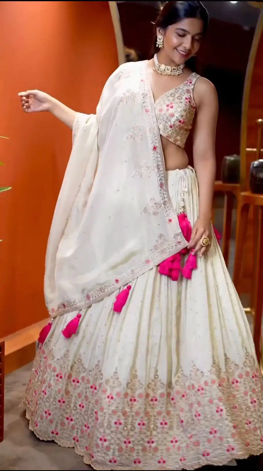 NSR 818 White Color Georgette Embroidery Lehenga Choli Casual, Party Festive, Events Etc. Expected Delivery 4-6 Working Days @2149/- | Lehenga, Bollywood Lehenga, Creative Lehenga, Designer Lehenga, Embroidered Lehenga, Party Wear Lehenga, Straight Suits