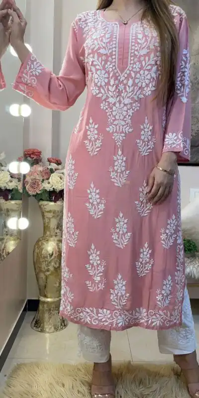 RTC 5690 Pink Color Rayon Chine Stitched Work Salwar Suit Casual, Wedding, Festive, Events Etc. Expected Delivery 4-6 Working Days @1599/- | Jump Suits, Salwar suit, Designer Suits, Casual Suits, Creative suits, Palazzo Suits, Party Wear Suits, Patiala Suits, Straight Suits
