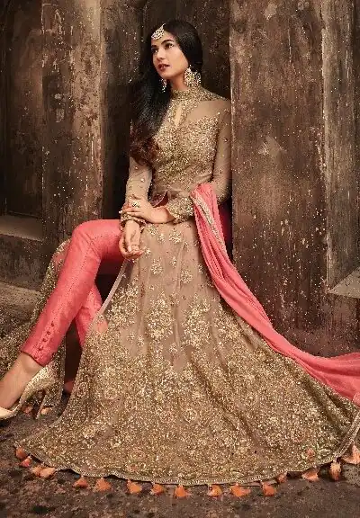 FC Maisha 5704 Golden & Pink Color Heavy Net Embroidery Salwar Suit Wedding, Party, Festive events, Expected Delivery  4-6 Working Days @2199 | Salwar suit, Designer Suits, Casual Suits, Creative suits, Palazzo Suits, Party Wear Suits, Patiala Suits, Straight Suits