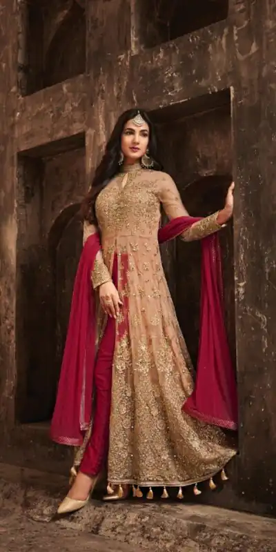 FC Maisha 5704 Golden & Red Color Heavy Net Embroidery Salwar Suit Wedding, Party, Festive events, Expected Delivery  4-6 Working Days @2199 | Salwar suit, Designer Suits, Casual Suits, Creative suits, Palazzo Suits, Party Wear Suits, Patiala Suits, Straight Suits