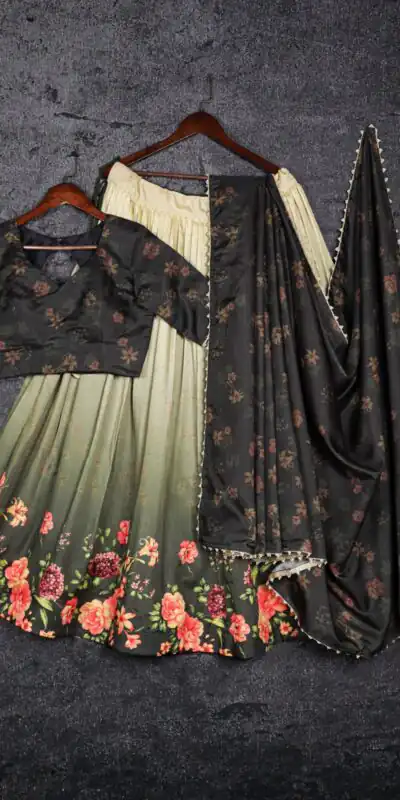 LNB 1018 Green Color Tussar Silk Floral Printed Lehenga Choli  Wedding, Party, Festive, Events Etc. Expected Delivery 4-6 Working Days @1949 | Lehenga, Bollywood Lehenga, Creative Lehenga, Designer Lehenga, Embroidered Lehenga, Party Wear Lehenga