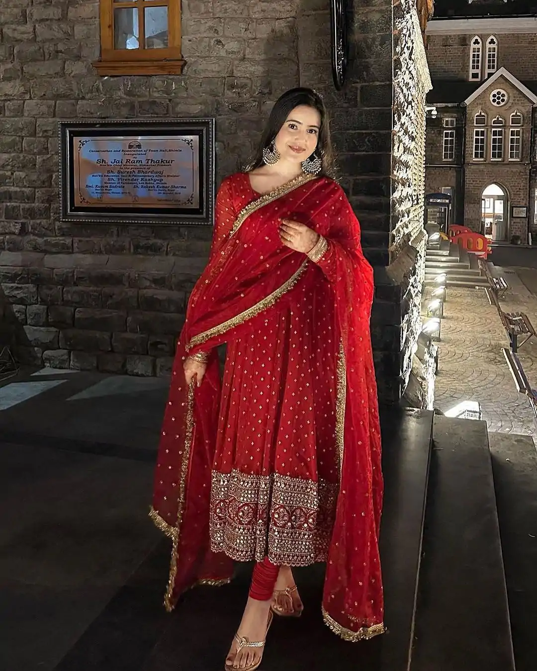 SSR 418 Red Color Georgette Embroidery Sequence Gown Casual, Wedding, Party, Festive, Events Etc. Expected Delivery 4-6 Working Days @2399/- | Gowns, Bollywood Gowns, Creative Gowns, Designer Gowns, Embroidered Gowns, Party Wear Gowns
