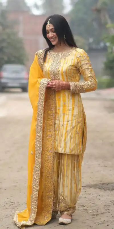 SSR 480 Yellow Color Chinnon Embroidery Sequence Salwar Suit Wedding, Party, Festive, Events Expected Delivery 4-6 Working Days @ 2499/- | Jump Suits, Salwar suit, Designer Suits, Casual Suits, Creative suits, Palazzo Suits, Party Wear Suits, Patiala Suits, Straight Suits