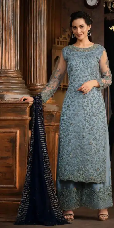 FC Vippul 5395 Blue Color Heavy Net Coding Sequence Embroidery Salwar Suit Wedding, Party, Festive events, Expected Delivery  4-6 Working Days @2849 | Salwar suit, Designer Suits, Casual Suits, Creative suits, Palazzo Suits, Party Wear Suits, Patiala Suits, Straight Suits