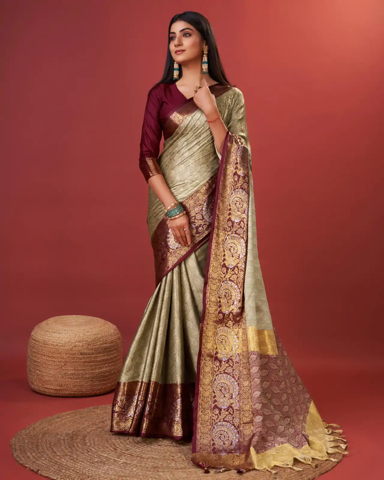 MB 3259 Golden Color Rich Cotton Jacquard Silk Saree Casual, Wedding, Party, Festival, Events, Etc. Expected Delivery 4-6 Working Days @1499/- | Sarees, Bollywood Sarees, Creative Sarees, Designer Sarees, Embroidered Sarees, Ethnic Saree, Modern Digital sarees, Party Wear Sarees