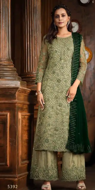FC Vippul 5392 Green Color Heavy Net Coding Sequence Embroidery Salwar Suit Wedding, Party, Festive events, Expected Delivery  4-6 Working Days @2849 | Salwar suit, Designer Suits, Casual Suits, Creative suits, Palazzo Suits, Party Wear Suits, Patiala Suits, Straight Suits
