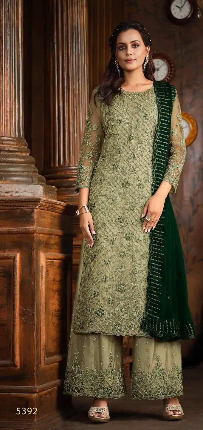 FC Vippul 5392 Green Color Heavy Net Coding Sequence Embroidery Salwar Suit Wedding, Party, Festive events, Expected Delivery  4-6 Working Days @2849 | Salwar suit, Designer Suits, Casual Suits, Creative suits, Palazzo Suits, Party Wear Suits, Patiala Suits, Straight Suits