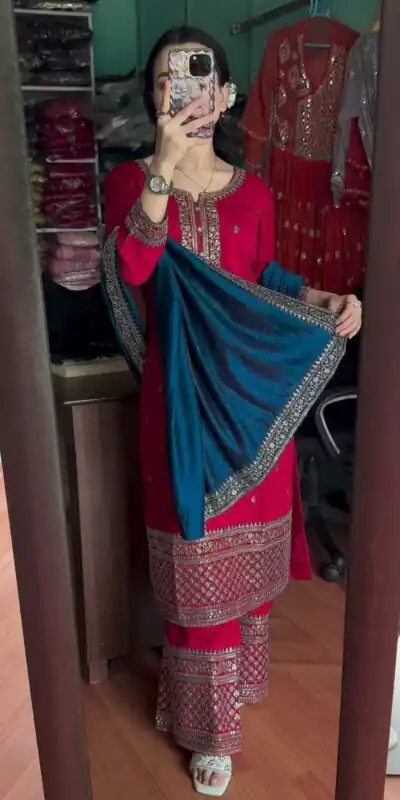 SRK 5140 Pink Color Pure Chinnon Silk Embroidery Sequence Salwar Suit Wedding, Party, Festive, Events Expected Delivery 4-6 Working Days @ 1899/- | Jump Suits, Salwar suit, Designer Suits, Casual Suits, Creative suits, Palazzo Suits, Party Wear Suits, Patiala Suits, Straight Suits