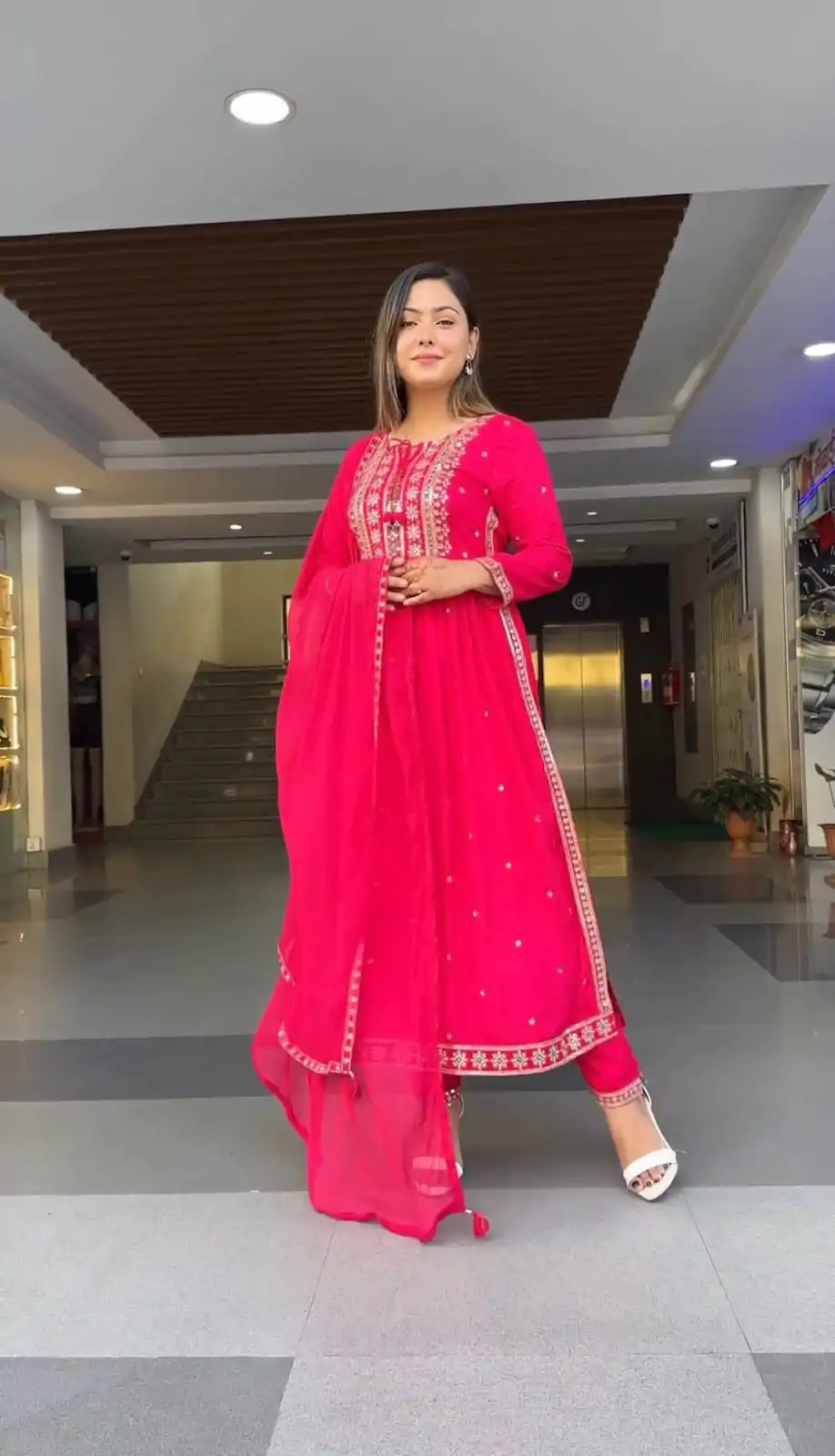 SRK 5039 Pink Color Georgette Embroidery Sequence Salwar Suit Casual, Wedding, Party, Festive, Events . Expected Delivery  4-6 Working Days @1999/- | Salwar suit, Designer Suits, Casual Suits, Creative suits, Palazzo Suits, Party Wear Suits, Patiala Suits, Straight Suits