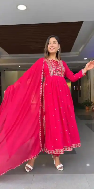 SRK 5039 Pink Color Georgette Embroidery Sequence Salwar Suit Casual, Wedding, Party, Festive, Events . Expected Delivery  4-6 Working Days @1999/- | Salwar suit, Designer Suits, Casual Suits, Creative suits, Palazzo Suits, Party Wear Suits, Patiala Suits, Straight Suits