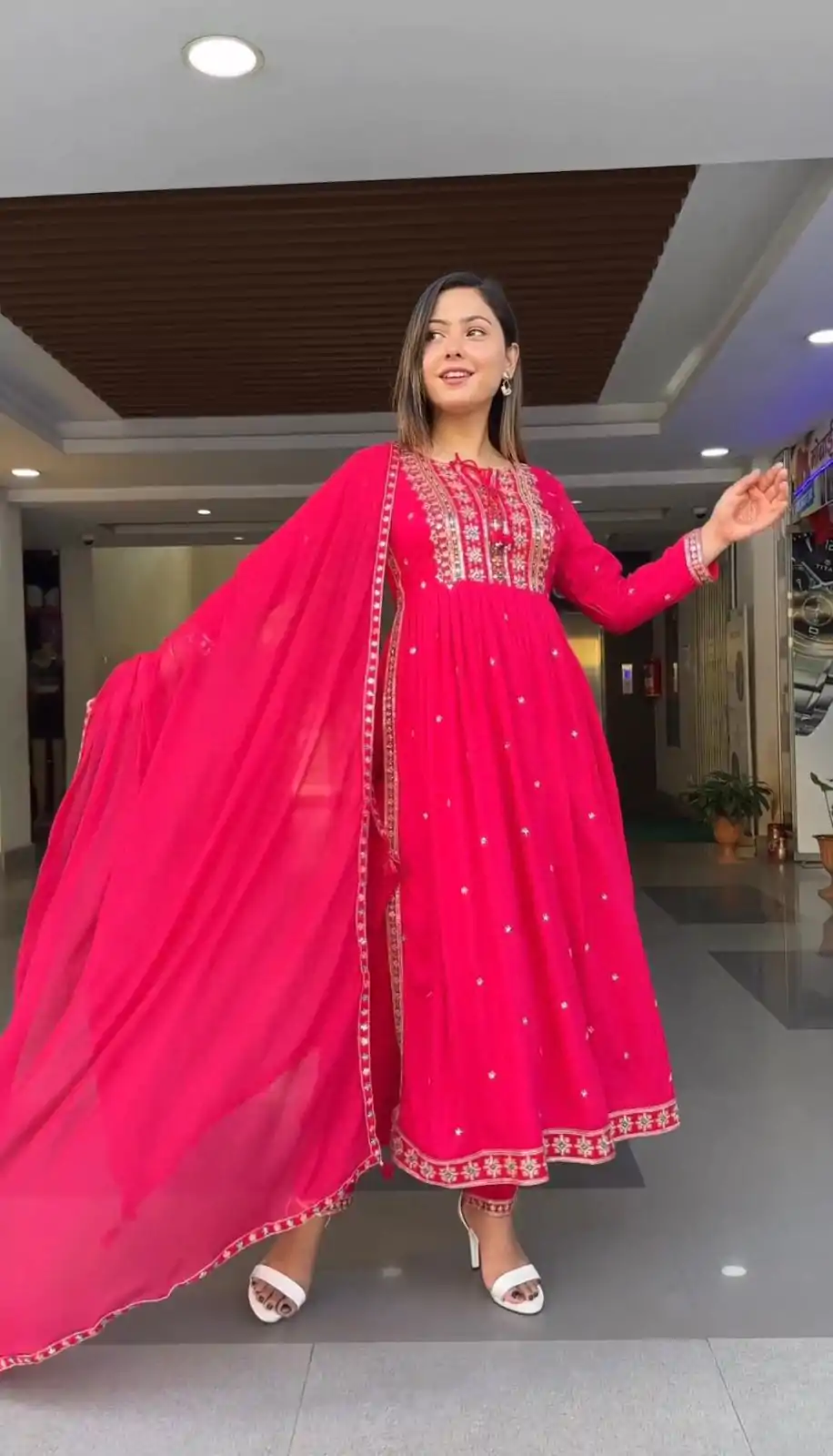 SRK 5039 Pink Color Georgette Embroidery Sequence Salwar Suit Casual, Wedding, Party, Festive, Events . Expected Delivery  4-6 Working Days @1999/- | Salwar suit, Designer Suits, Casual Suits, Creative suits, Palazzo Suits, Party Wear Suits, Patiala Suits, Straight Suits