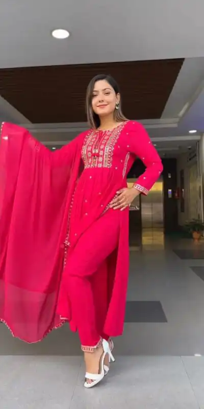 SRK 5039 Pink Color Georgette Embroidery Sequence Salwar Suit Casual, Wedding, Party, Festive, Events . Expected Delivery 4-6 Working Days @1999/- | Salwar suit, Designer Suits, Casual Suits, Creative suits, Palazzo Suits, Party Wear Suits, Patiala Suits, Straight Suits