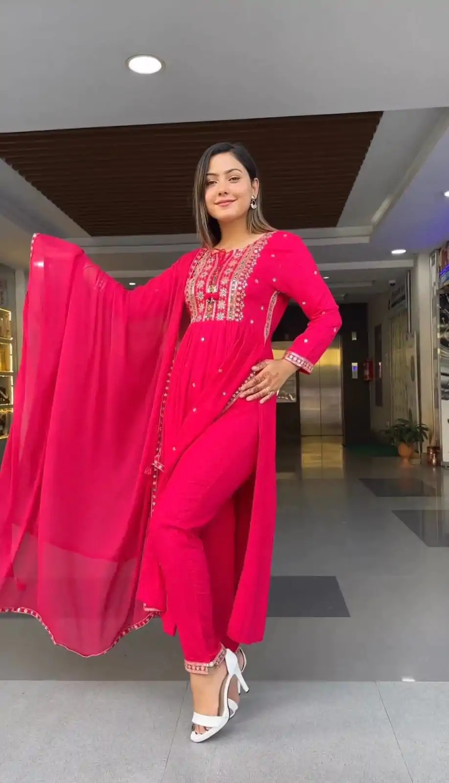 SRK 5039 Pink Color Georgette Embroidery Sequence Salwar Suit Casual, Wedding, Party, Festive, Events . Expected Delivery  4-6 Working Days @1999/- | Salwar suit, Designer Suits, Casual Suits, Creative suits, Palazzo Suits, Party Wear Suits, Patiala Suits, Straight Suits
