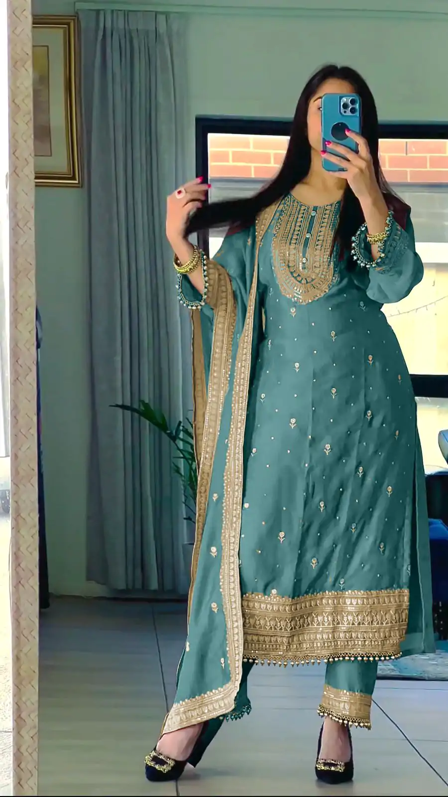 NSR 814 Royal Blue Color Pure Chinnon Silk Embroidery Sequence Salwar Suit Casual, Party Festive, Events Etc. Expected Delivery 4-6 Working Days @2049/- | Jump Suits, Salwar suit, Designer Suits, Casual Suits, Creative suits, Palazzo Suits, Party Wear Suits, Patiala Suits, Straight Suits