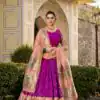 Purple Jacquard Silk Weaving Zari Lehenga Choli