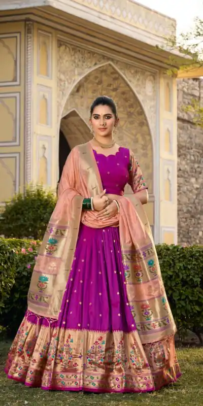 LNB 2021 Purple Jacquard Silk Weaving Zari Lehenga Choli Festive Party Wedding, Events etc. Delivery 4-6 Working Days @4099/- | Lehenga, Bollywood Lehenga, Creative Lehenga, Designer Lehenga, Embroidered Lehenga, Party Wear Lehenga