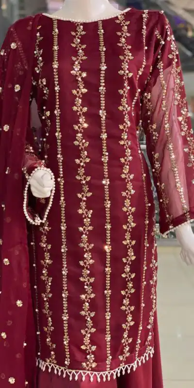 SRK 5121 Maroon Color Georgette Heavy Sequence Embroidery Salwar Suit Wedding, Party, Festive, Events Expected Delivery 4-6 Working Days @ 1899/- | Jump Suits, Salwar suit, Designer Suits, Casual Suits, Creative suits, Palazzo Suits, Party Wear Suits, Patiala Suits, Straight Suits
