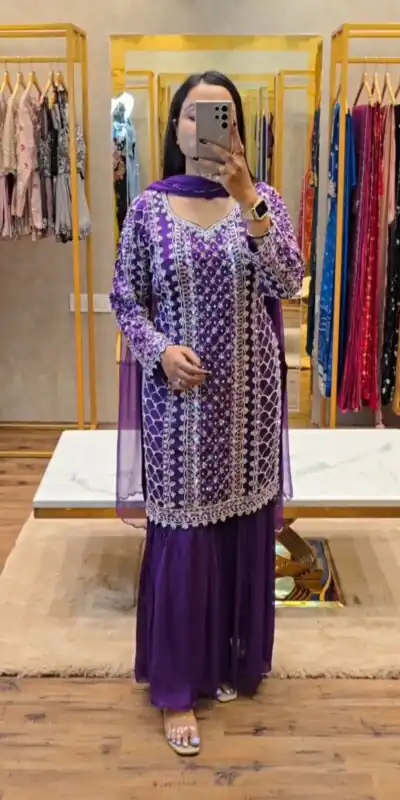 1RTC 5722 Violet Color Chinon Silk Thread With Sequence Salwar Suit Wedding, Party, Festive, Events Etc. Expected Delivery 4-6 Working Days @2149/- | Jump Suits, Salwar suit, Designer Suits, Casual Suits, Creative suits, Palazzo Suits, Party Wear Suits, Patiala Suits, Straight Suits