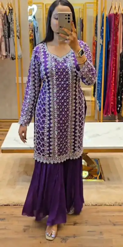 1RTC 5722 Violet Color Chinon Silk Thread With Sequence Salwar Suit Wedding, Party, Festive, Events Etc. Expected Delivery 4-6 Working Days @2149/- | Jump Suits, Salwar suit, Designer Suits, Casual Suits, Creative suits, Palazzo Suits, Party Wear Suits, Patiala Suits, Straight Suits