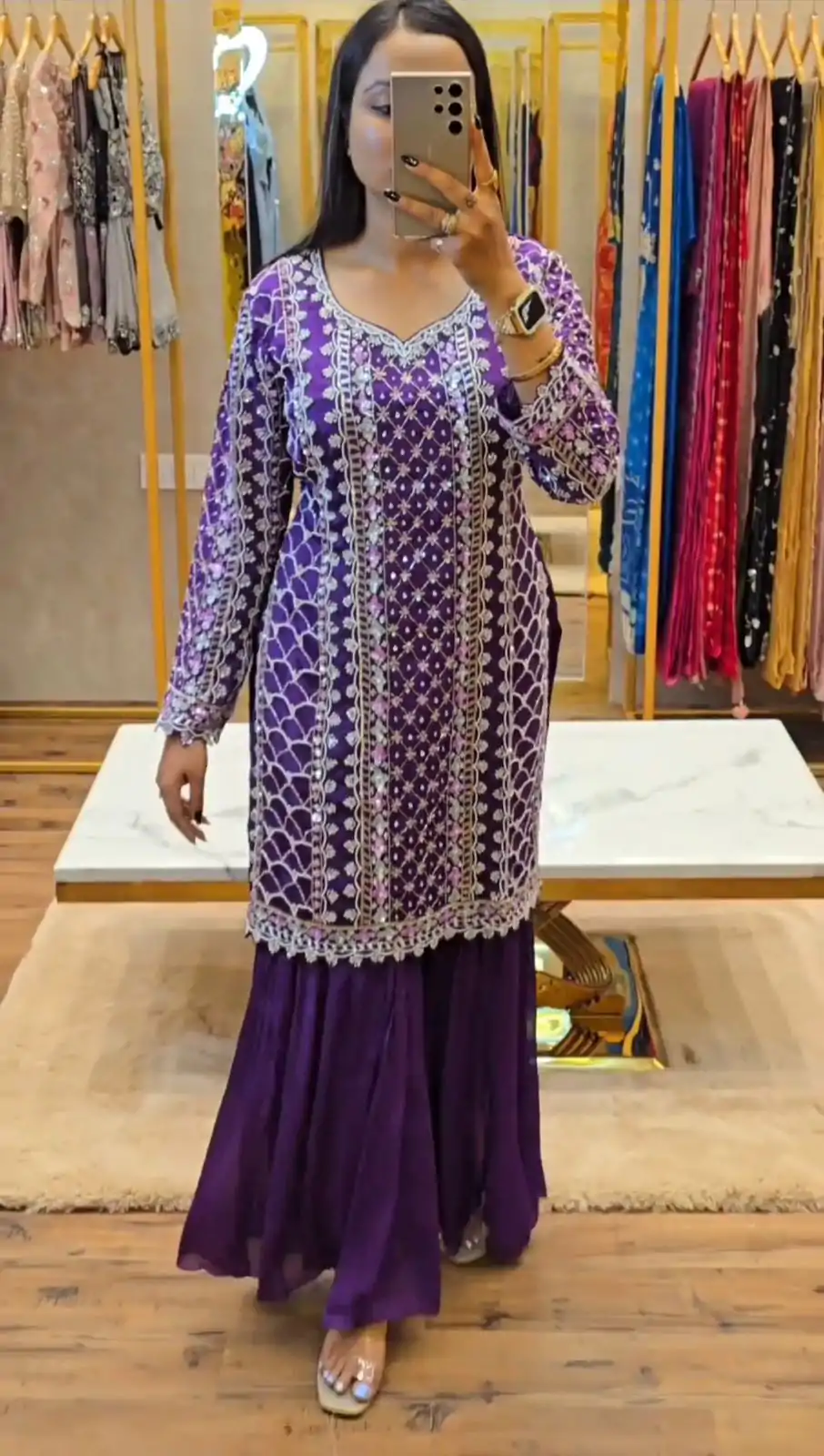 1RTC 5722 Violet Color Chinon Silk Thread With Sequence Salwar Suit Wedding, Party, Festive, Events Etc. Expected Delivery 4-6 Working Days @2149/- | Jump Suits, Salwar suit, Designer Suits, Casual Suits, Creative suits, Palazzo Suits, Party Wear Suits, Patiala Suits, Straight Suits