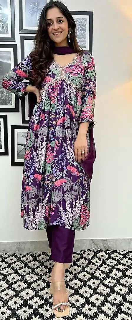 RTC 5604 Purple Color Maslin Silk Digital Printed Salwar Suit Wedding, Party, Festive, Events Etc. Expected Delivery 4-6 Working Days @2049/- | Jump Suits, Salwar suit, Designer Suits, Casual Suits, Creative suits, Palazzo Suits, Party Wear Suits, Patiala Suits, Straight Suits