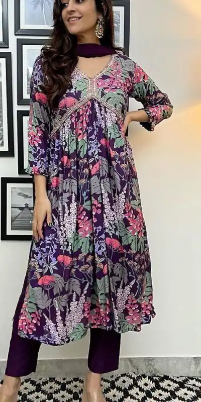 RTC 5604 Purple Color Maslin Silk Digital Printed Salwar Suit Wedding, Party, Festive, Events Etc. Expected Delivery 4-6 Working Days @2049/- | Jump Suits, Salwar suit, Designer Suits, Casual Suits, Creative suits, Palazzo Suits, Party Wear Suits, Patiala Suits, Straight Suits