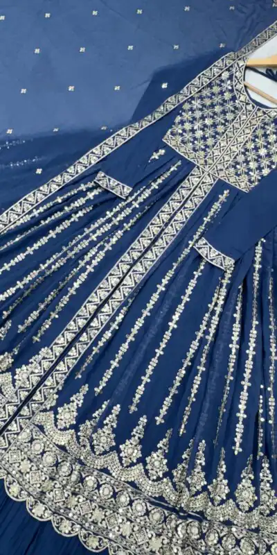 AD 171 Blue Color Georgette Embroidery Sequence Lehenga Choli Wedding, Party, Events Etc. Expected Delivery 4-6 Working Days 2449/- | Lehenga, Bollywood Lehenga, Creative Lehenga, Designer Lehenga, Embroidered Lehenga, Party Wear Lehenga