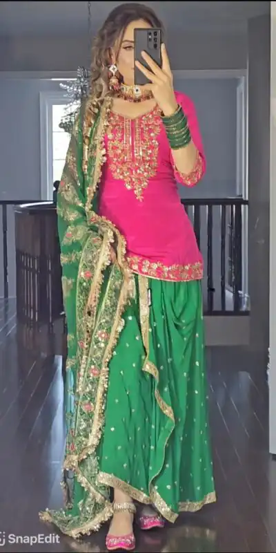 NF 1226 Pink & Green Color Georgette Embroidery Salwar Suit Casual, Wedding, Party, Festive, Events . Expected Delivery  4-6 Working Days @2199 | Salwar suit, Designer Suits, Casual Suits, Creative suits, Palazzo Suits, Party Wear Suits, Patiala Suits, Straight Suits