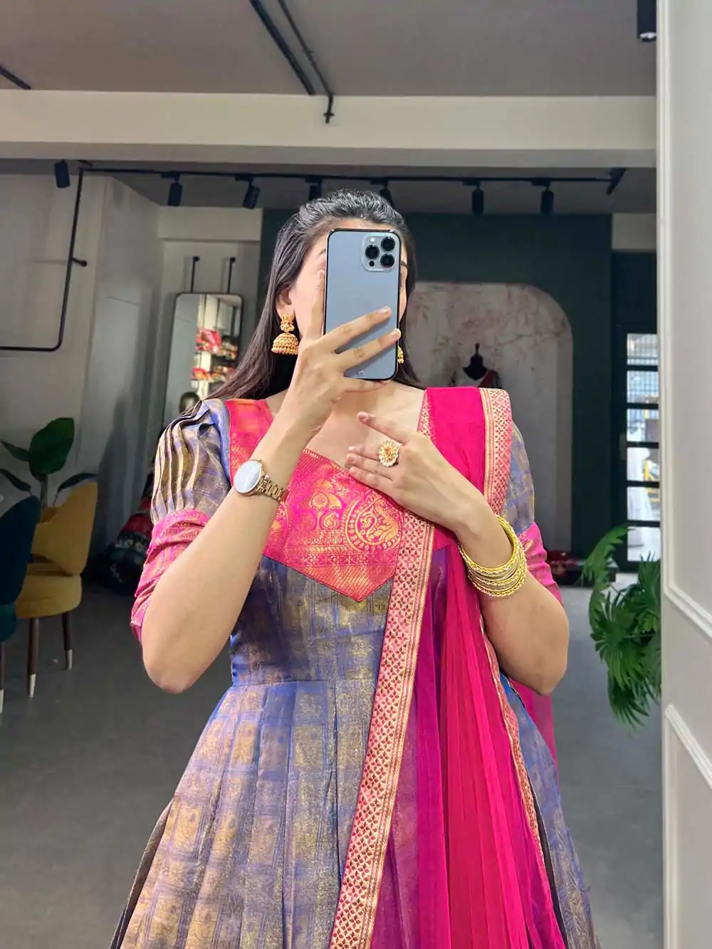 YNF 5307 Blue Color Kanjivaram Zari Weaving Work Gown Casual, Wedding, Festive, Events, Designer Party Wear, Delivery 4-6 Working Days @1849 | Gowns, Bollywood Gowns, Creative Gowns, Designer Gowns, Embroidered Gowns, Party Wear Gowns