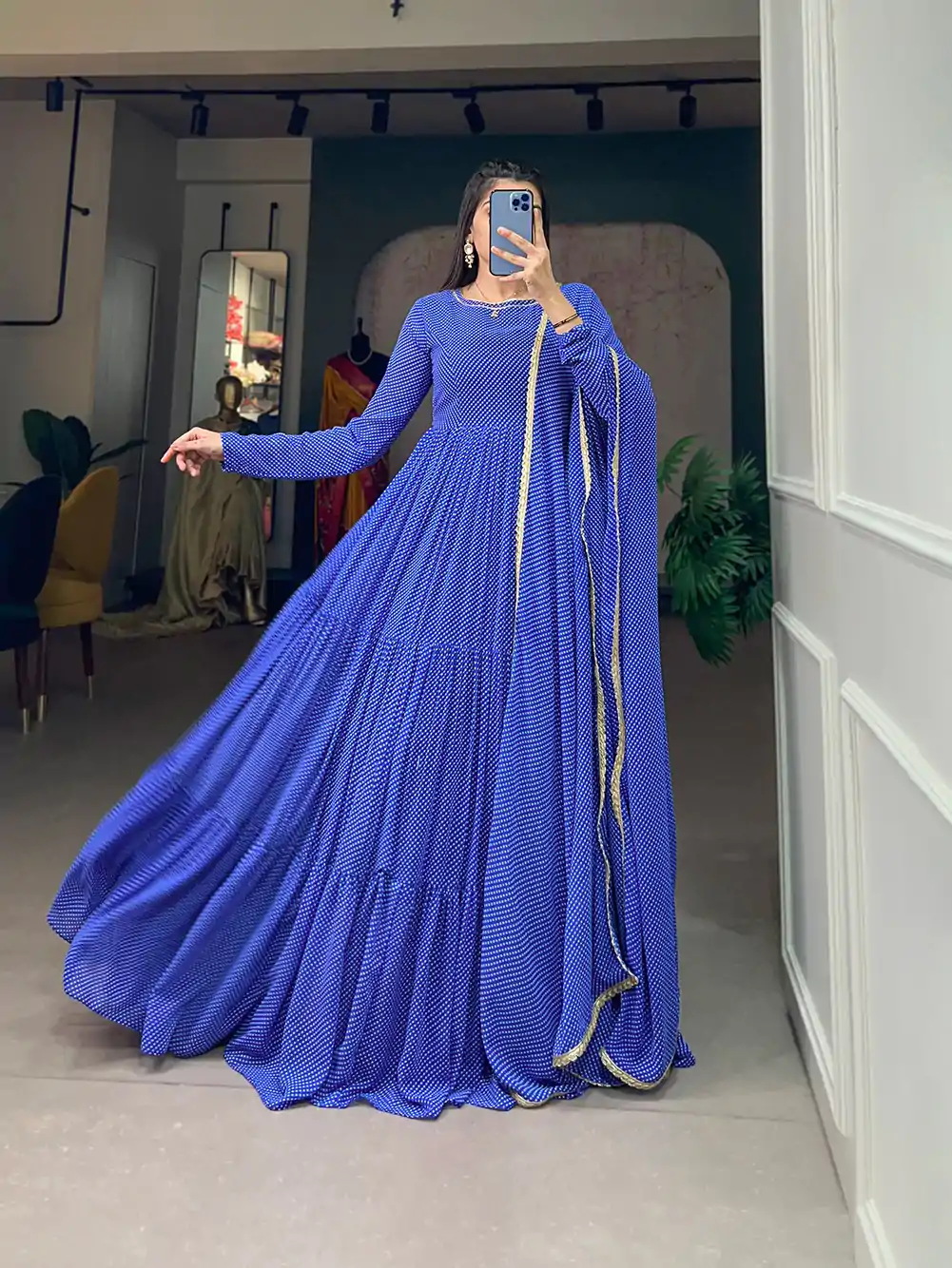 YNF 5006 Blue Color Georgette Printed Weaving Work Gown Casual, Wedding, Festive, Events, Designer Party Wear, Delivery 4-6 Working Days @1999 | Gowns, Bollywood Gowns, Creative Gowns, Designer Gowns, Embroidered Gowns, Party Wear Gowns