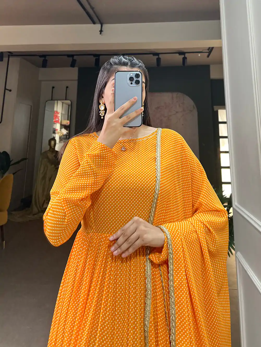 YNF 5006 Yellow Color Georgette Printed Weaving Work Gown Casual, Wedding, Festive, Events, Designer Party Wear, Delivery 4-6 Working Days @1999 | Gowns, Bollywood Gowns, Creative Gowns, Designer Gowns, Embroidered Gowns, Party Wear Gowns