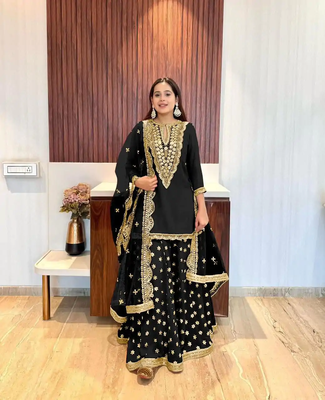 NSR 784 Black Color Georgette Embroidery Sequence Mirror Hand Work Salwar Suit Casual, Party Festive, Events Etc. Expected Delivery 4-6 Working Days @2050/ | Jump Suits, Salwar suit, Designer Suits, Casual Suits, Creative suits, Palazzo Suits, Party Wear Suits, Patiala Suits, Straight Suits