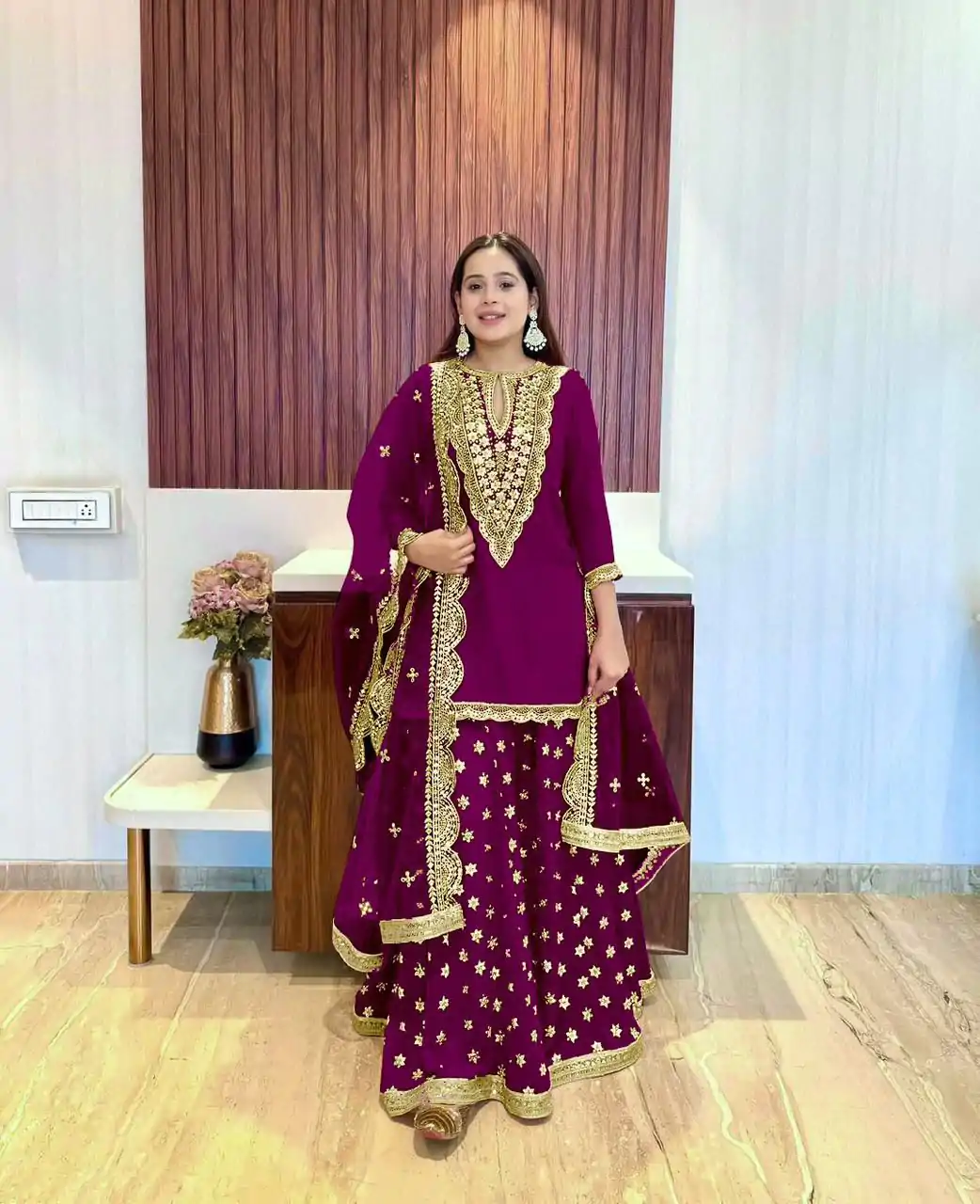 NSR 784 Purple Color Georgette Embroidery Sequence Mirror Hand Work Salwar Suit Casual, Party Festive, Events Etc. Expected Delivery 4-6 Working Days @2050/ | Jump Suits, Salwar suit, Designer Suits, Casual Suits, Creative suits, Palazzo Suits, Party Wear Suits, Patiala Suits, Straight Suits