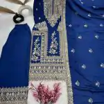 SRK 5146 Blue Color Pure Chinnon Silk Embroidery Coding Dori Salwar Suit Wedding, Party, Festive, Events Expected Delivery 4-6 Working Days @ 2199/- | Jump Suits, Salwar suit, Designer Suits, Casual Suits, Creative suits, Palazzo Suits, Party Wear Suits, Patiala Suits, Straight Suits