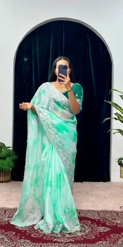 ST 480 Blue Color Burberry Blooming Embroidery Zari Saree Casual, Wedding, Party, Festive, Events Etc. Expected Delivery 4-6 Working Days @2449/- | Sarees, Bollywood Sarees, Creative Sarees, Designer Sarees, Embroidered Sarees, Ethnic Saree, Modern Digital sarees, Party Wear Sarees