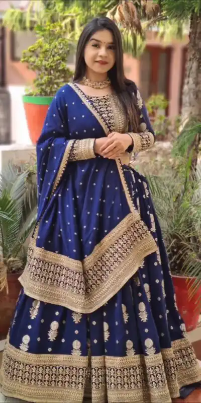 RTC 6401 Blue Color Georgette Embroidery Sequence Lehenga Choli Wedding, Party, Festive, Events Etc.   Expected Delivery 4-6 Working Days @2149/- | Lehenga, Bollywood Lehenga, Creative Lehenga, Designer Lehenga, Embroidered Lehenga, Party Wear Lehenga