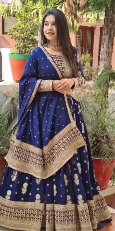 RTC 6401 Blue Color Georgette Embroidery Sequence Lehenga Choli Wedding, Party, Festive, Events Etc.   Expected Delivery 4-6 Working Days @2149/- | Lehenga, Bollywood Lehenga, Creative Lehenga, Designer Lehenga, Embroidered Lehenga, Party Wear Lehenga